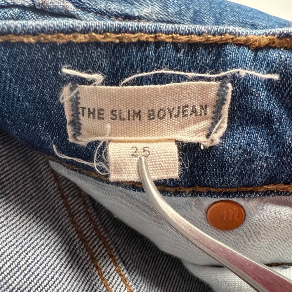 MADEWELL THE SLIM BOYJEAN in Walton Wash Skinny Jeans Style F2819 Size 25 - Picture 15 of 16